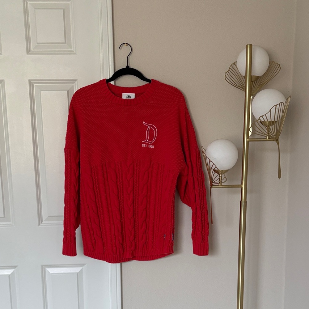 Disney Red Cable Knit Spirit Jersey